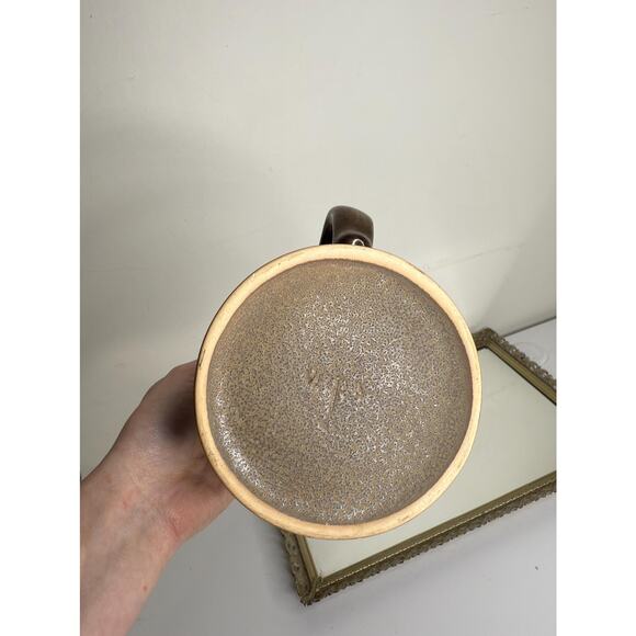 Eduardo Vega Art Pottery Cuenca Ecuador Green Bronze Vintage Half Pint Mug - Picture 5 of 10